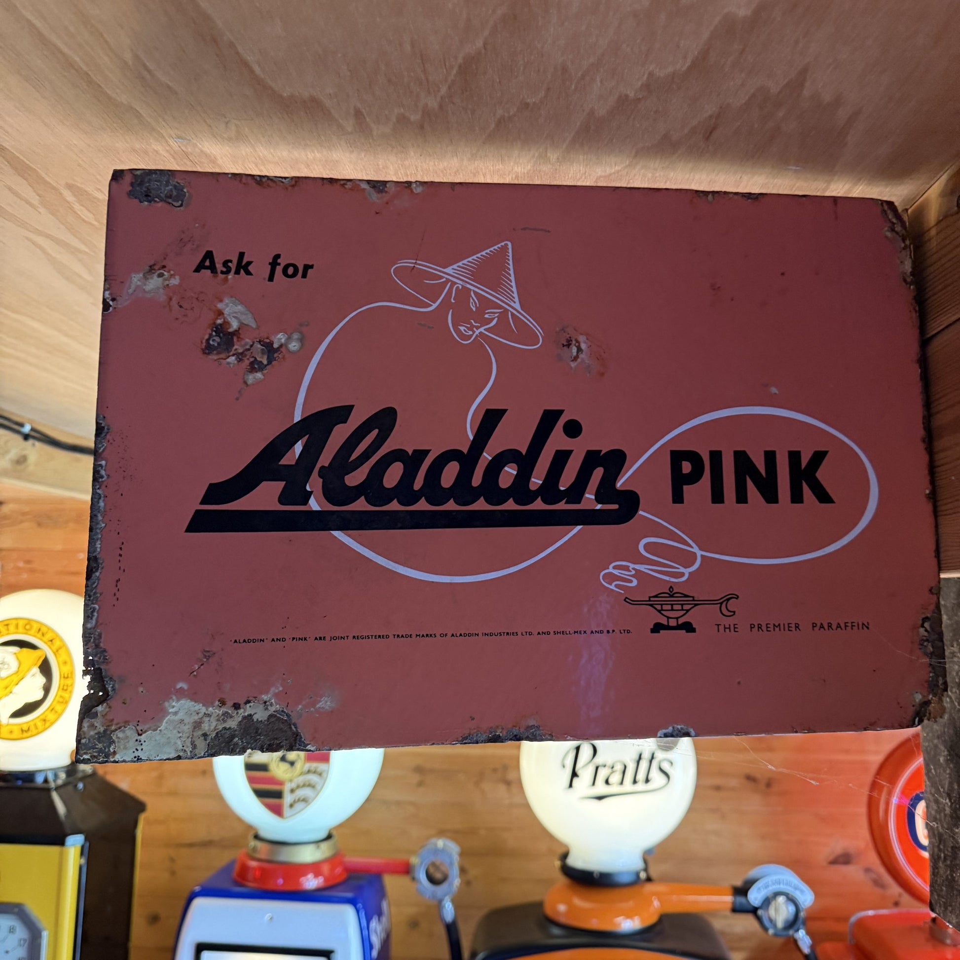 ALADDIN PINK DOUBLE SIDED ENAMEL SIGN #04565 image 2