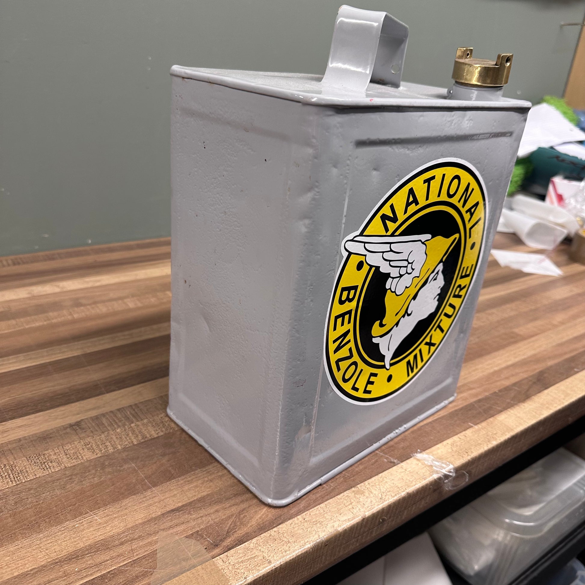 NATIONAL BENZOLE PETROL CAN #08775 image 1