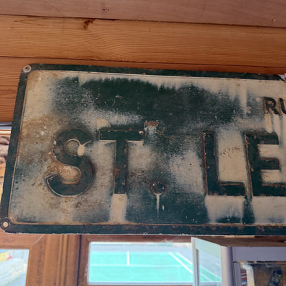 ST LENORADS RD STAMPED TIN SIGN #05060 image 1
