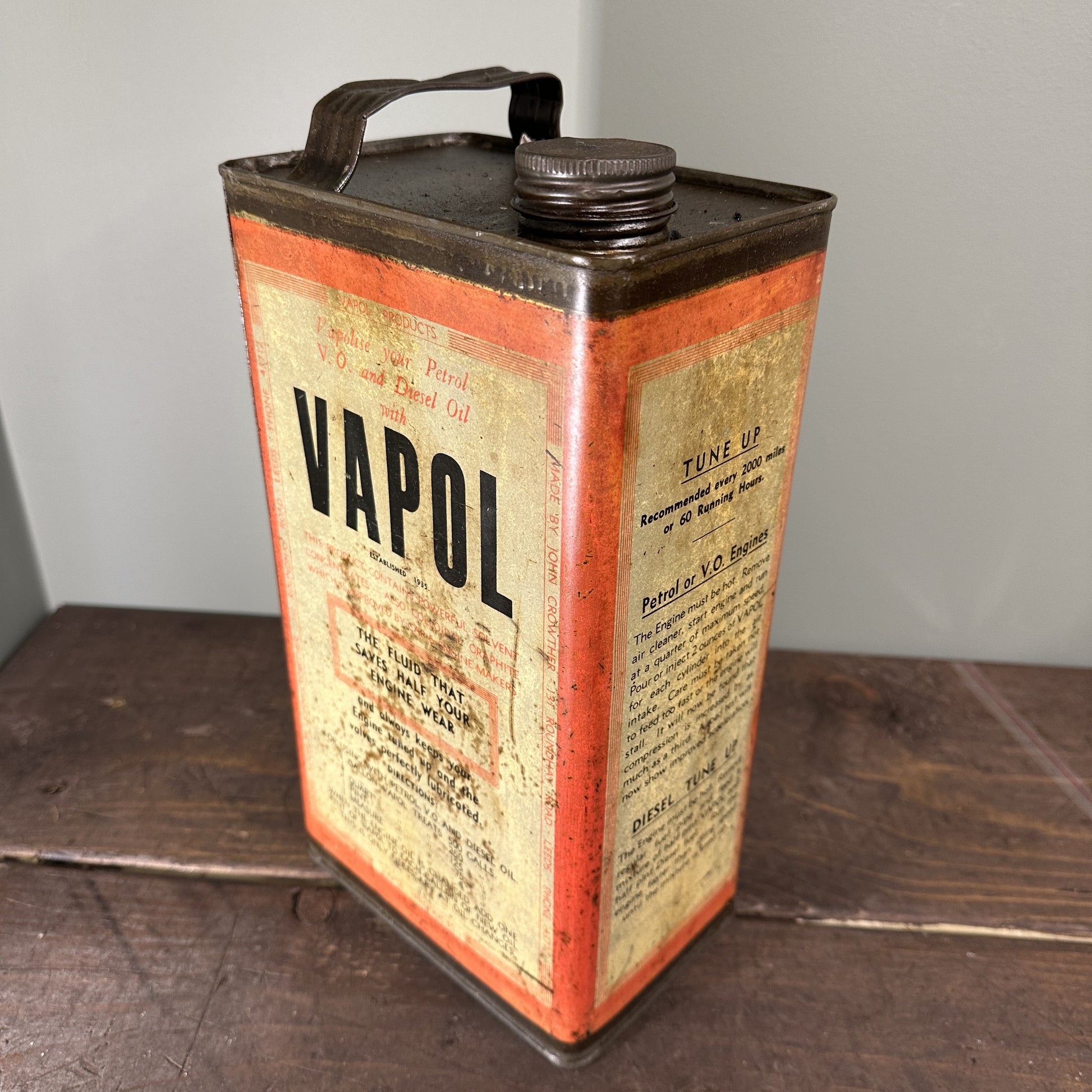VAPOL MOTOR OIL CAN #08113 image 2