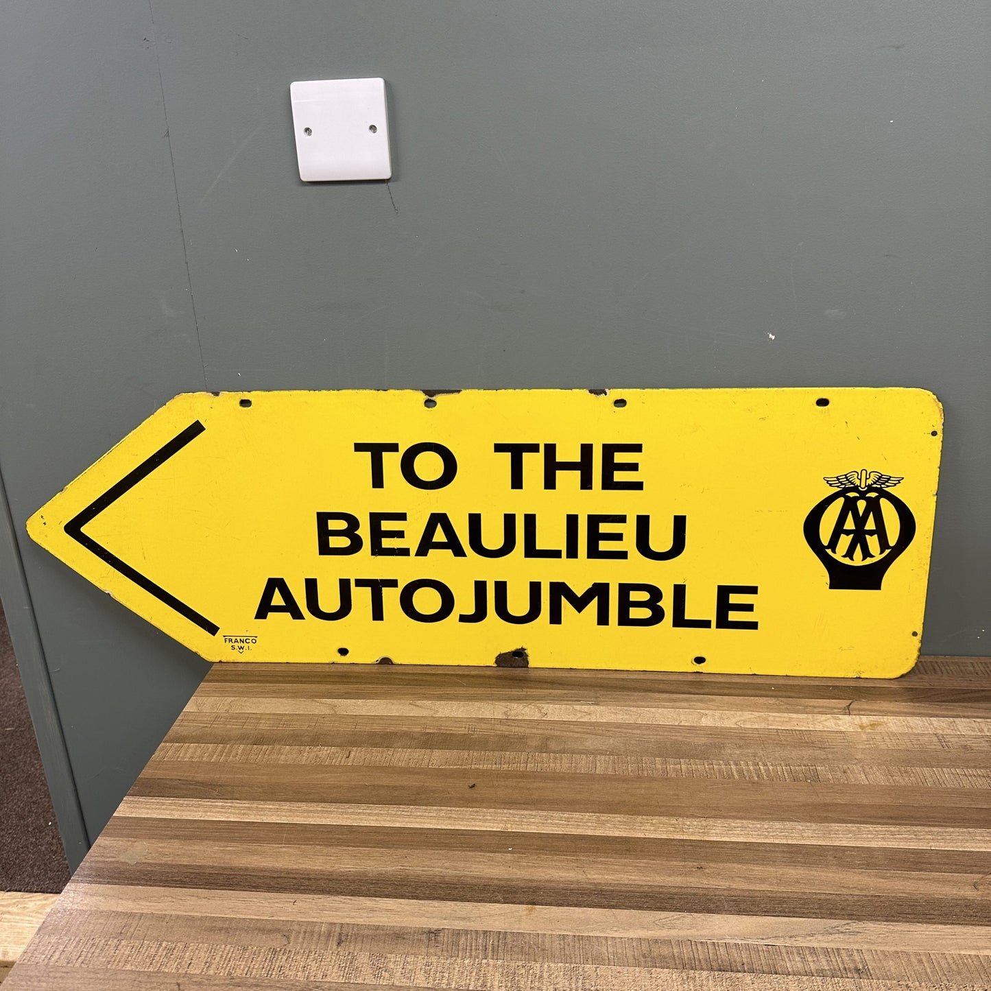 DOUBLE SIDED AA ENAMEL SIGN  #08516 image 0