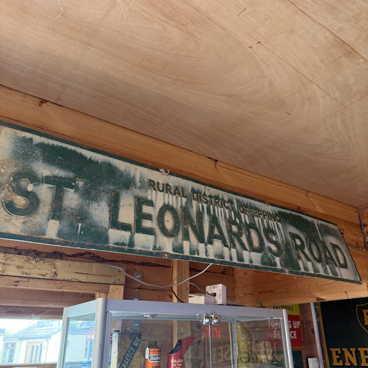 ST LENORADS RD STAMPED TIN SIGN #05060 image 0