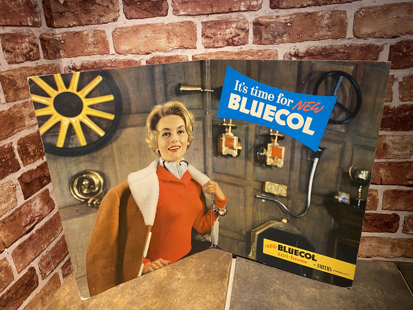 VINTAGE CARDBOARD SIGN - BLUECOL - #04771 image 0