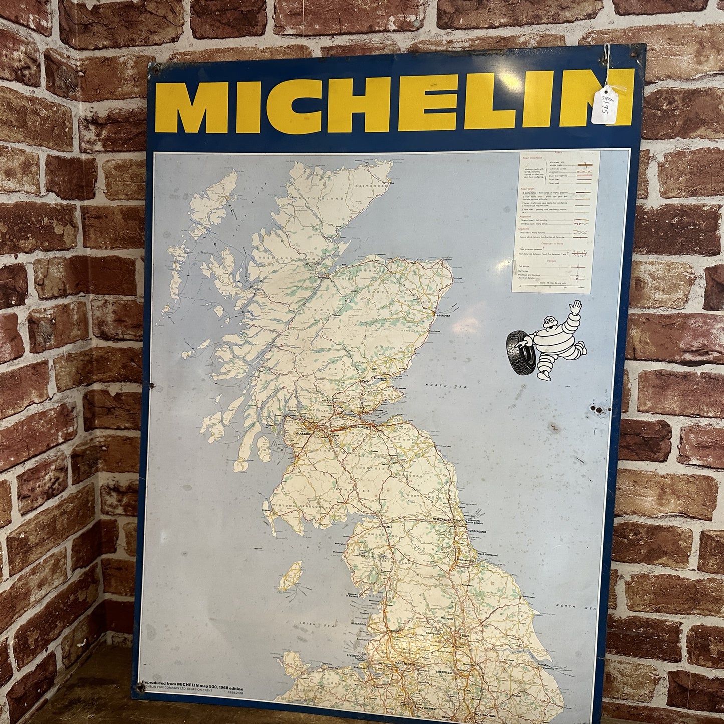 MICHELIN NORTH ENGLAND AND SCOTLAND  MAP TIN SIGN #7453 image 0