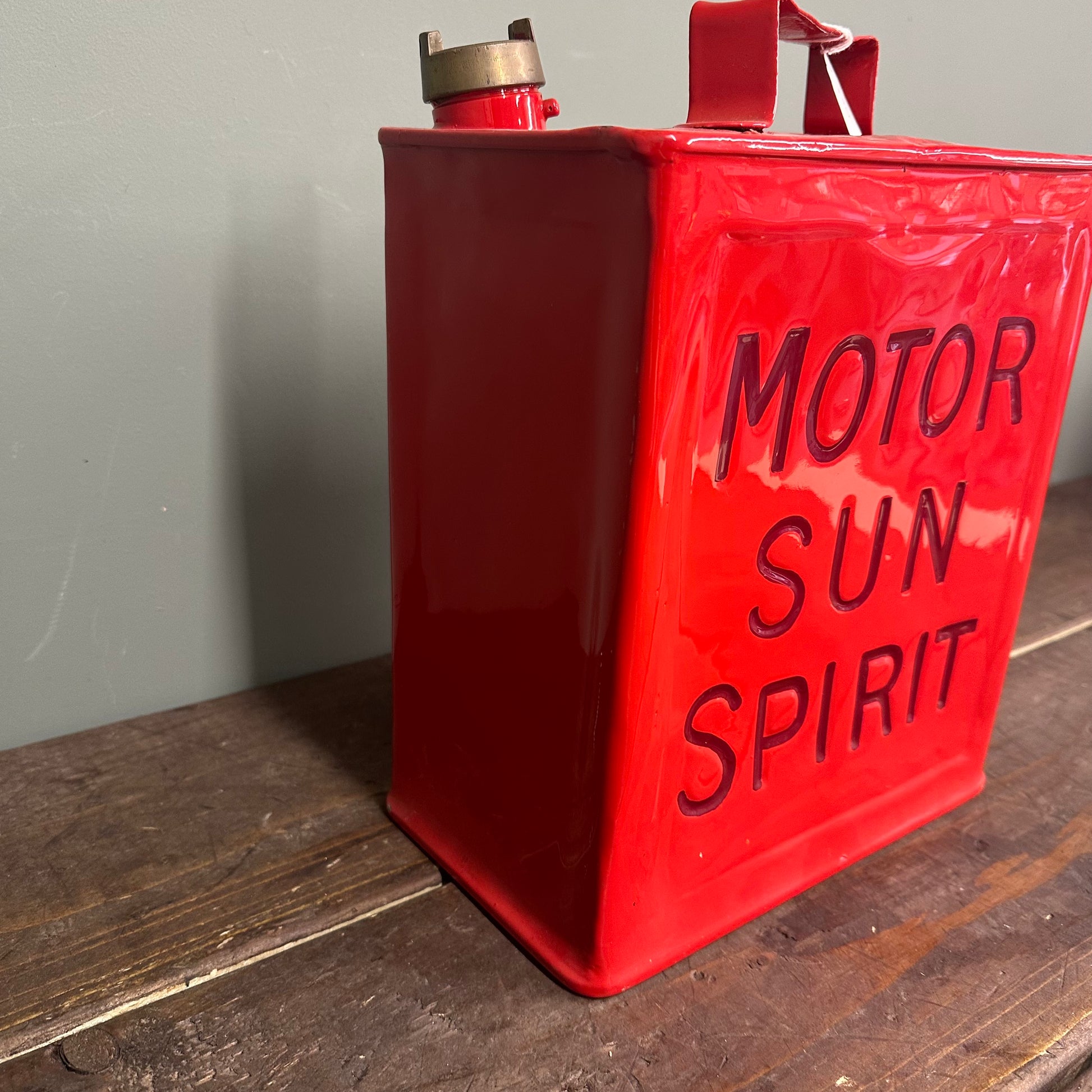 VINTAGE MOTOR SUN SPIRIT PETROL CAN #08629 image 2