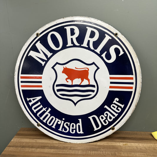 DOUBLE SIDED MORRIS ENAMEL SIGN #08545 image 0