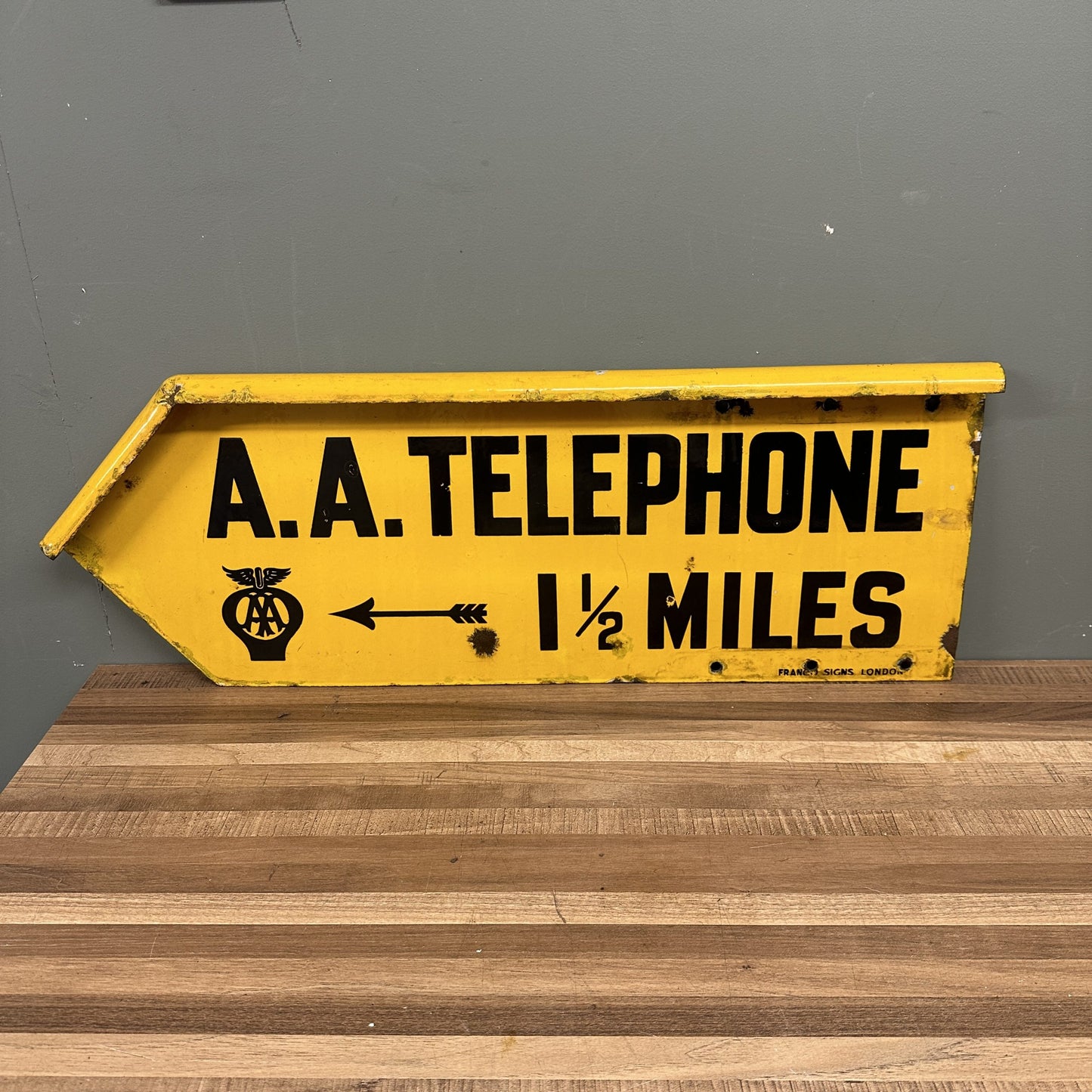 DOUBLE SIDED AA TELEPHONE ENAMEL SIGN #08543 image 0