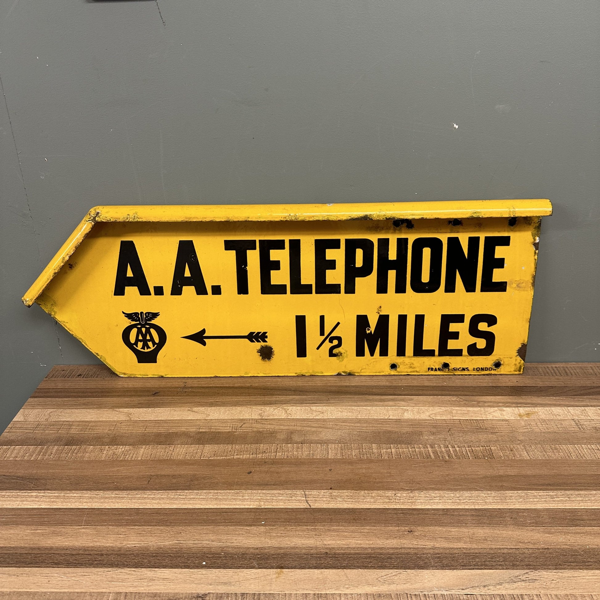 DOUBLE SIDED AA TELEPHONE ENAMEL SIGN #08543 image 0