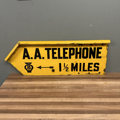 DOUBLE SIDED AA TELEPHONE ENAMEL SIGN #08543 image 0