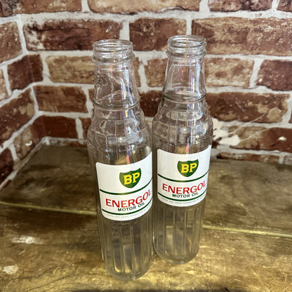 VINTAGE MOTOR OIL BOTTLE - 2 X BP ENERGOL OIL BOTTLE PINT #6315 image 0