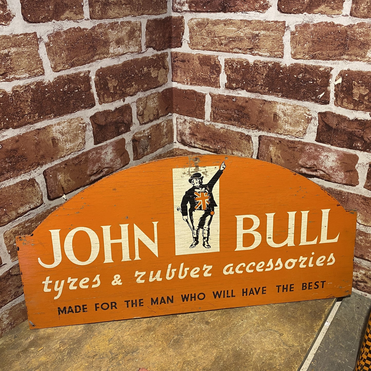 VINTAGE WOODEN SIGN - JOHN BULL TYRE RUBBER ACCESSORIES #4819 image 0