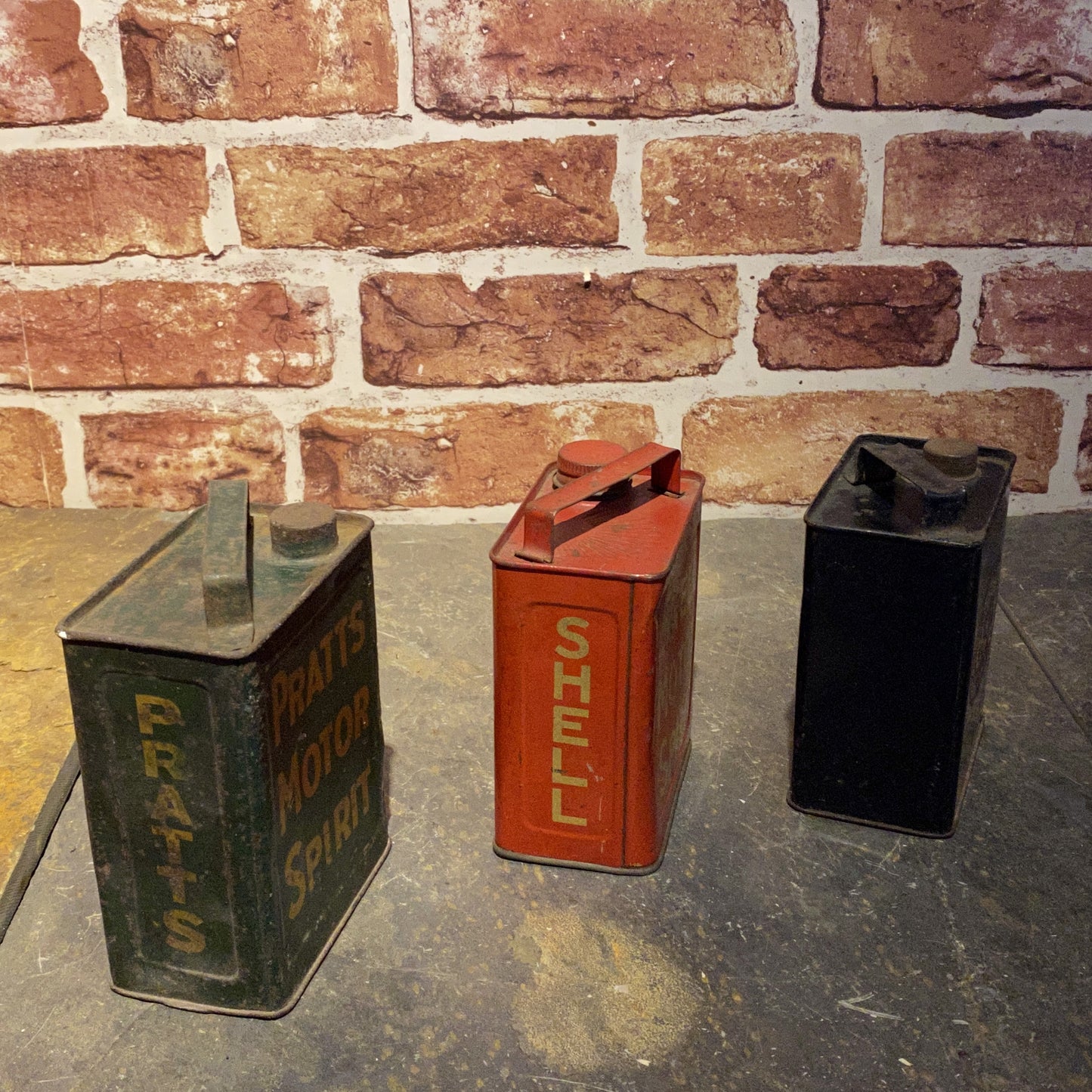 VINTAGE PETROL CANS - SELECTION OF 3 PEDAL CAR PETROL CANS #5092 image 1