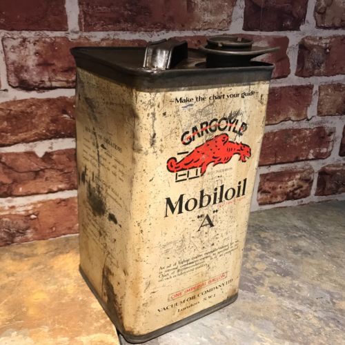 GARGOYLE MOBILOIL A - ONE GALLON OIL CAN - #2058 image 0